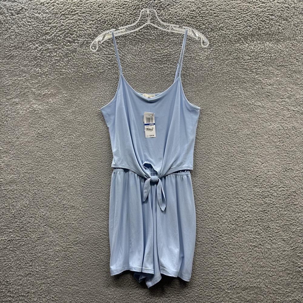 Ultra Flirt Romper Junior Girl Size Large Baby Blue Spaghetti Strap Tie Waist